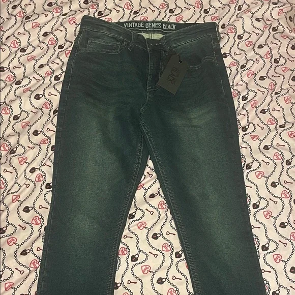 Vintage Genes Black Slim Men Jeans - Dark Blue - Picture 4 of 11